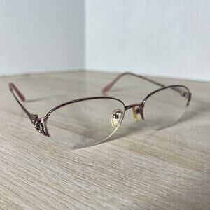 Yves Saint Laurent YSL-4579J 35J Eyeglasses Pink Half Rim Titan 54-17-132 Japan